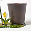 Homescapes Metal Frog with Butterfly Net and Flower Pot, 31 cm Tall