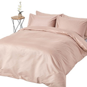 Homescapes Mink Beige Egyptian Cotton Duvet Cover with One Pillowcase 1000 TC, Single
