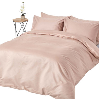 Homescapes Mink Continental Egyptian Cotton Duvet Cover Set 1000 Thread count, 155 x 220 cm