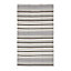 Homescapes Modern Black Grey Scandinavian Style Striped Cotton Rug, 120 x 180 cm