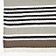 Homescapes Modern Black Grey Scandinavian Style Striped Cotton Rug, 66 x 200 cm