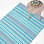 Homescapes Modern Blue Scandinavian Style Striped Cotton Rug, 150 x 240 cm