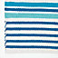 Homescapes Modern Blue Scandinavian Style Striped Cotton Rug, 90 x 150 cm