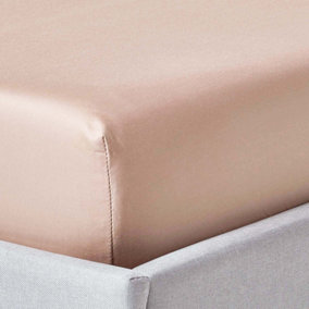 Homescapes Moonlight Beige Egyptian Cotton Deep Fitted Sheet 1000 TC, Super King