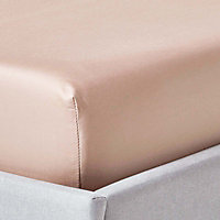 Homescapes Moonlight Beige Egyptian Cotton Fitted Sheet 1000 TC, Small Double