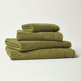 Homescapes Moss Green 100% Combed Egyptian Cotton Bath Sheet 700 GSM