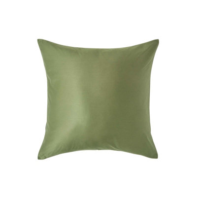Homescapes Moss Green Continental Pillowcase Organic Cotton 400 TC, 40