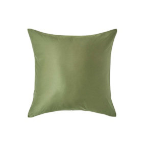 Homescapes Moss Green Continental Pillowcase Organic Cotton 400 TC, 40 x 40cm