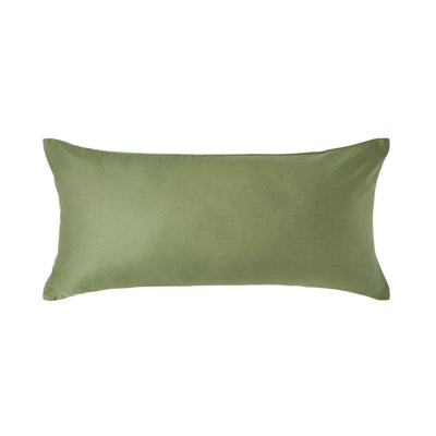 Homescapes Moss Green Continental Pillowcase Organic Cotton 400 TC, 40 x 80cm