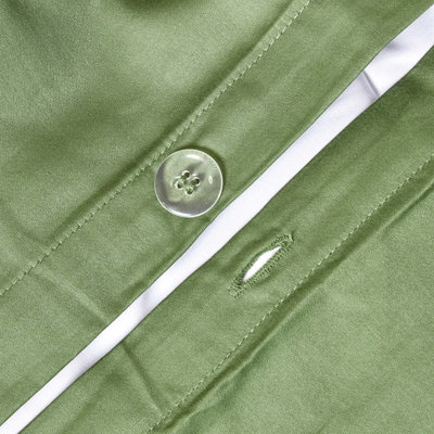 Homescapes Moss Green Organic Cotton Duvet Cover Set 400 TC, King