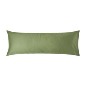 Homescapes Moss Green Organic Cotton Housewife Pillowcase 400 TC, Body Pillowcase