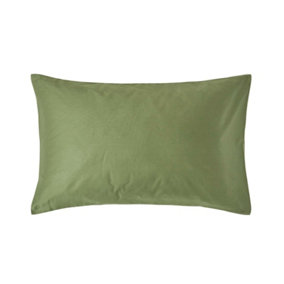 Homescapes Moss Green Organic Cotton Housewife Pillowcase 400 TC, Standard
