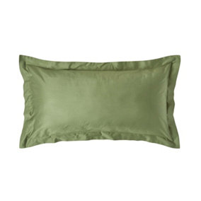 Homescapes Moss Green Organic Cotton Oxford Pillowcase 400 TC, King Size