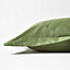 Homescapes Moss Green Organic Cotton Oxford Pillowcase 400 TC, King Size
