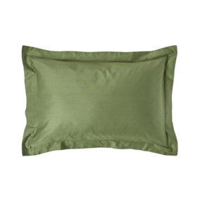 Homescapes Moss Green Organic Cotton Oxford Pillowcase 400 TC, Standard