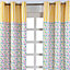 Homescapes Multi Polka Dots Ready Made Eyelet Curtain Pair, 117 x 137 cm Drop