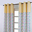 Homescapes Multi Polka Dots Ready Made Eyelet Curtain Pair, 117 x 137 cm Drop