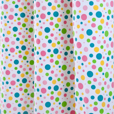 Homescapes Multi Polka Dots Ready Made Eyelet Curtain Pair, 137 x 228 cm Drop