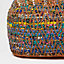 Homescapes Multicolour Chindi Design Bean Filled Pouffe Large 60 x 60 x 30 cm