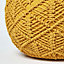 Homescapes Mustard Crochet Knitted Pouffe 35 x 40 cm