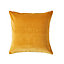 Homescapes Mustard Velvet Cushion Cover, 60 x 60 cm