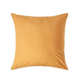 Homescapes Mustard Yellow Continental Pillowcase Egyptian Cotton 200 TC, 60 x 60 cm