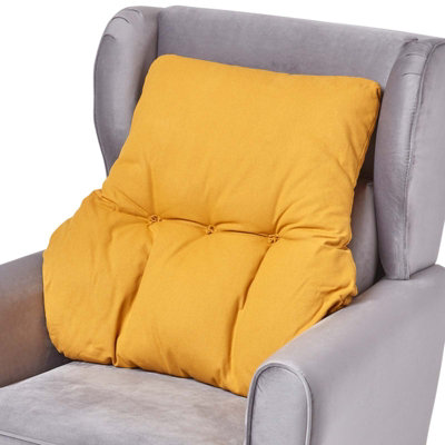 Homescapes Mustard Yellow Cotton Back Support Cushion