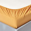 Homescapes Mustard Yellow Egyptian Cotton Fitted Sheet 200 TC, Small Double
