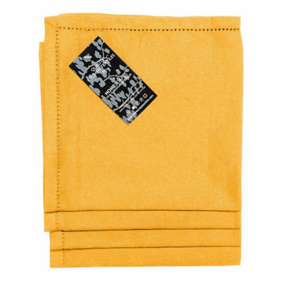 Homescapes Mustard Yellow Fabric 4 Napkins Set