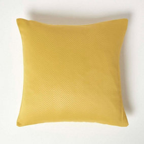 Homescapes Mustard Yellow Herringbone Chevron Cushion Cover