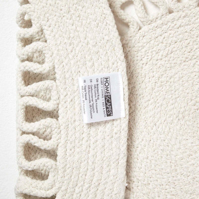 Homescapes Natural Crochet Braided Rug 90cm Round