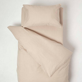 Homescapes Natural Linen Cot Bed Duvet Cover Set 120 x 150 cm
