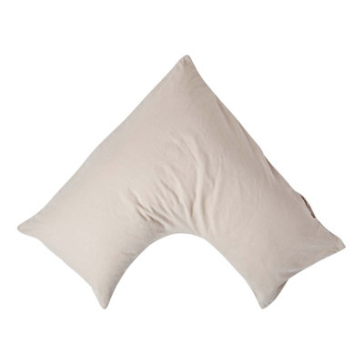 Homescapes Natural Linen V Shaped Pillowcase DIY at B&Q