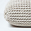 Homescapes Natural Square Cotton Knitted Pouffe Floor Cushion