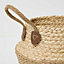 Homescapes Natural Woven Basket Planter, 24 cm