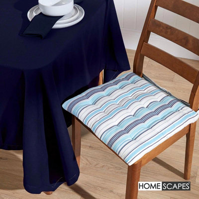 Homescapes Navy Blue Cotton Round Tablecloth 178 cm
