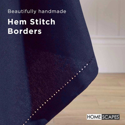 Homescapes Navy Blue Cotton Round Tablecloth 178 cm