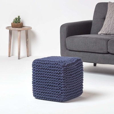 Navy deals pouffe stool