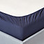 Homescapes Navy Blue Egyptian Cotton Deep Fitted Sheet 200 TC, King