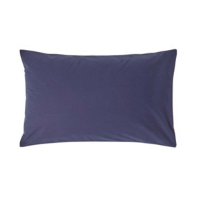 Homescapes Navy Blue Egyptian Cotton Housewife Pillowcase 200 TC, Standard Size