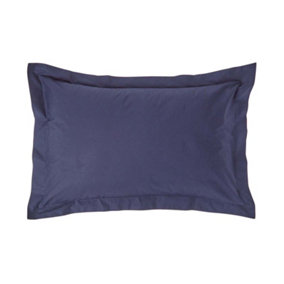 Homescapes Navy Blue Egyptian Cotton Oxford Pillowcase 200 TC, Standard Size