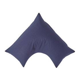 Homescapes Navy Blue Egyptian Cotton V Shaped Pillowcase 200 TC
