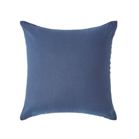 Homescapes Navy Blue European Linen Pillowcase, 40 x 80 cm