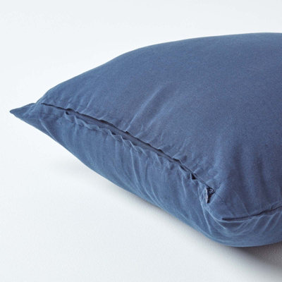 Homescapes Navy Blue European Linen Pillowcase, 60 x 60 cm
