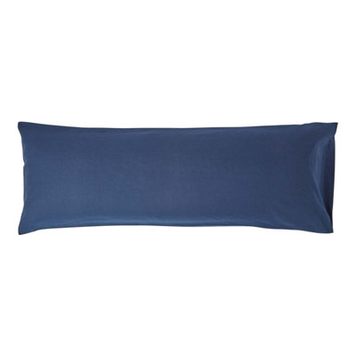 Homescapes Navy Blue Linen Body Pillowcase