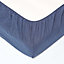 Homescapes Navy Blue Linen Fitted Sheet, Single