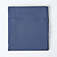 Homescapes Navy Blue Linen Flat Sheet, King