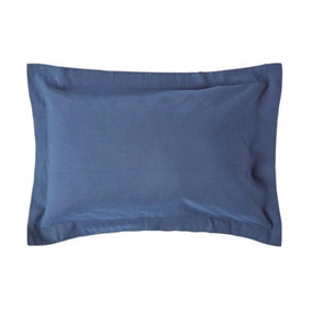 Homescapes Navy Blue Linen Oxford Pillowcase, King