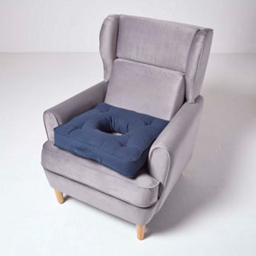 Homescapes Navy Blue Pressure Relief Armchair Booster Cushion