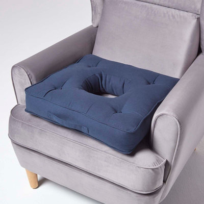 Homescapes Navy Blue Pressure Relief Armchair Booster Cushion